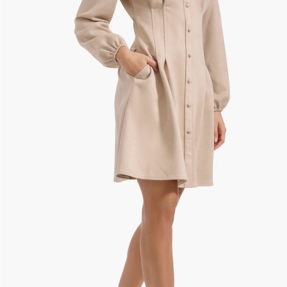 Kensie Cream Long Sleeve Dress - Picture 4 of 8